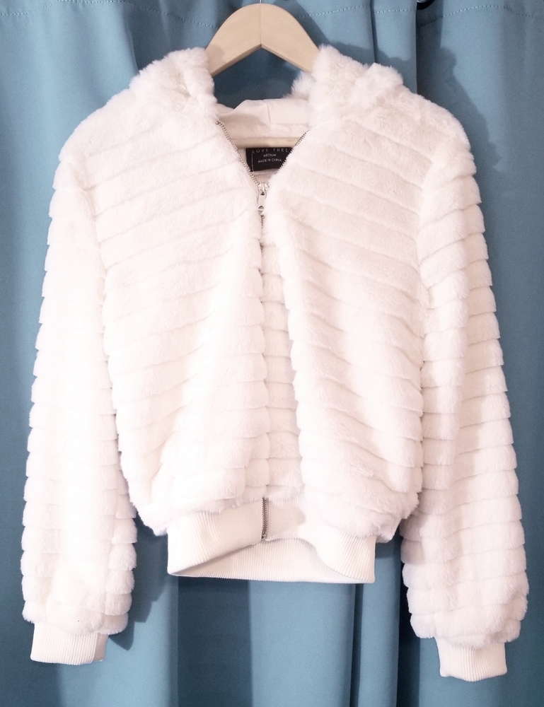 Love Tree Faux Fur Jacket With Hood
